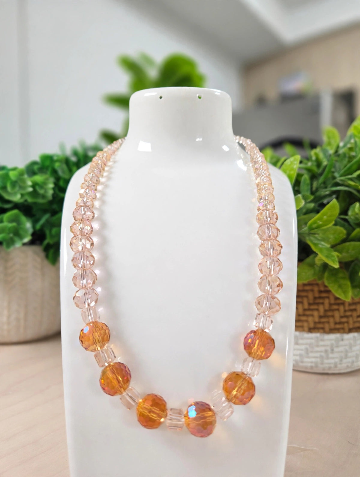 Faceted Amber Glass Jewelry Set - Exclusive (Only 1 Made)