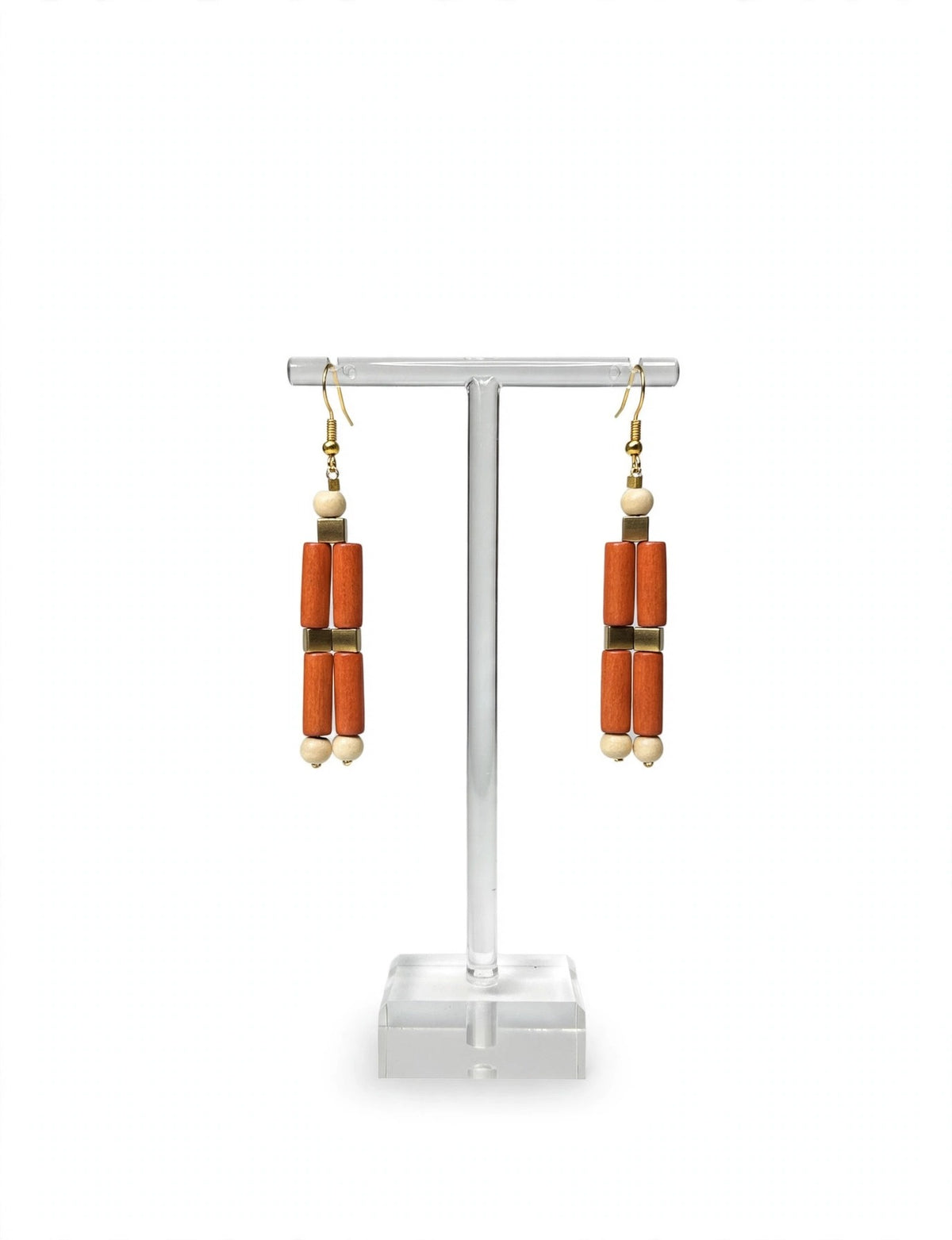Handmade Earthy Wood Dangle Earrings - Exclusive (Only 1 Made)