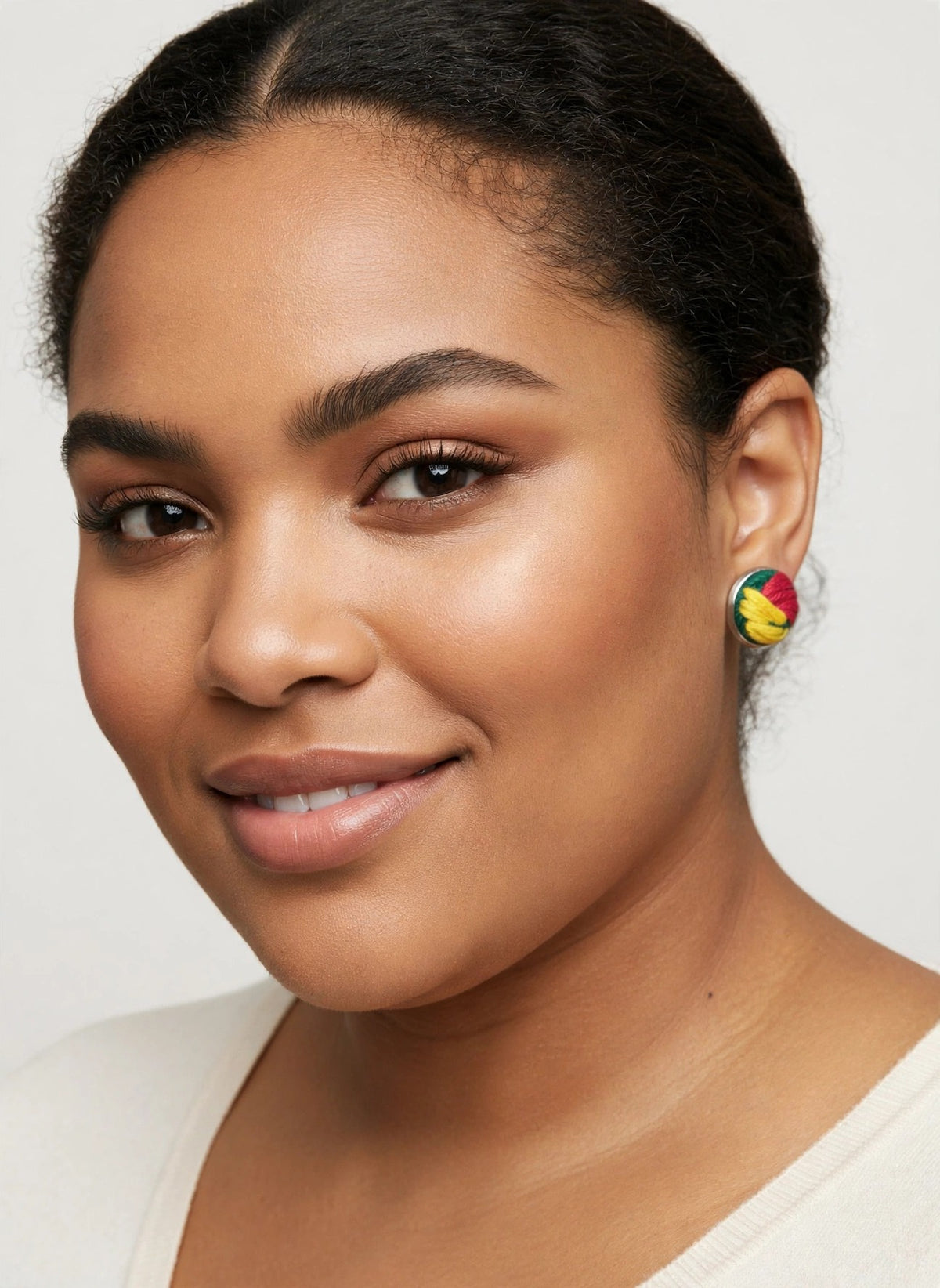 Heritage Embroidered Hypoallergenic Stud Earrings - A Must Have