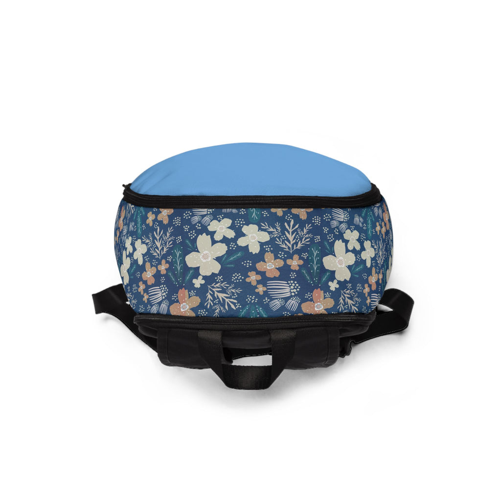 Floria Blue Fabric Backpack
