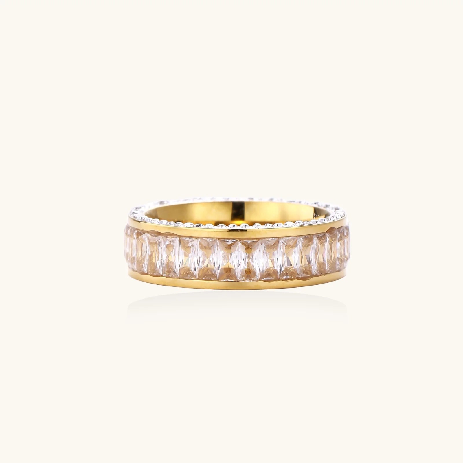 14K Gold Plated Crystal Empire Ring