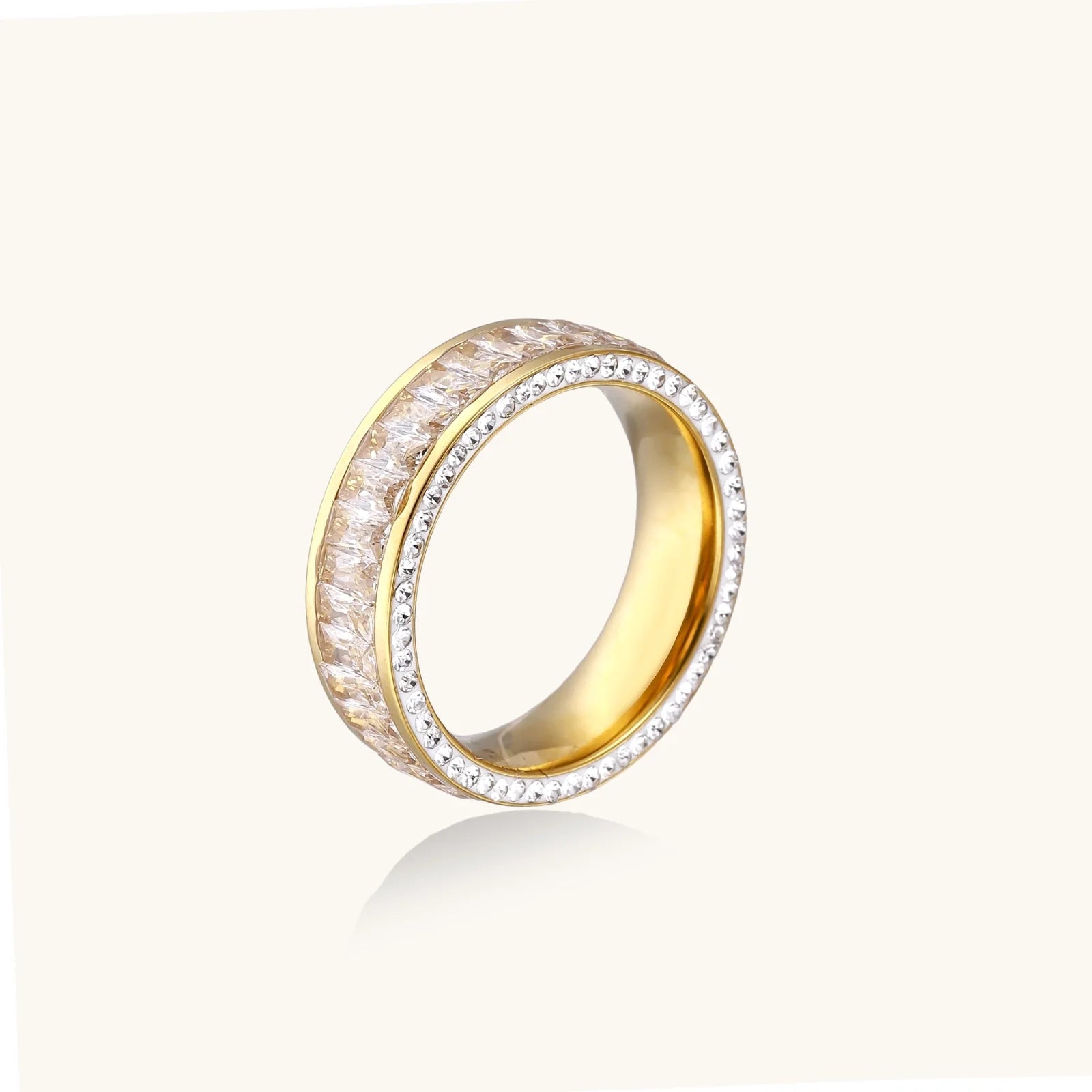14K Gold Plated Crystal Empire Ring