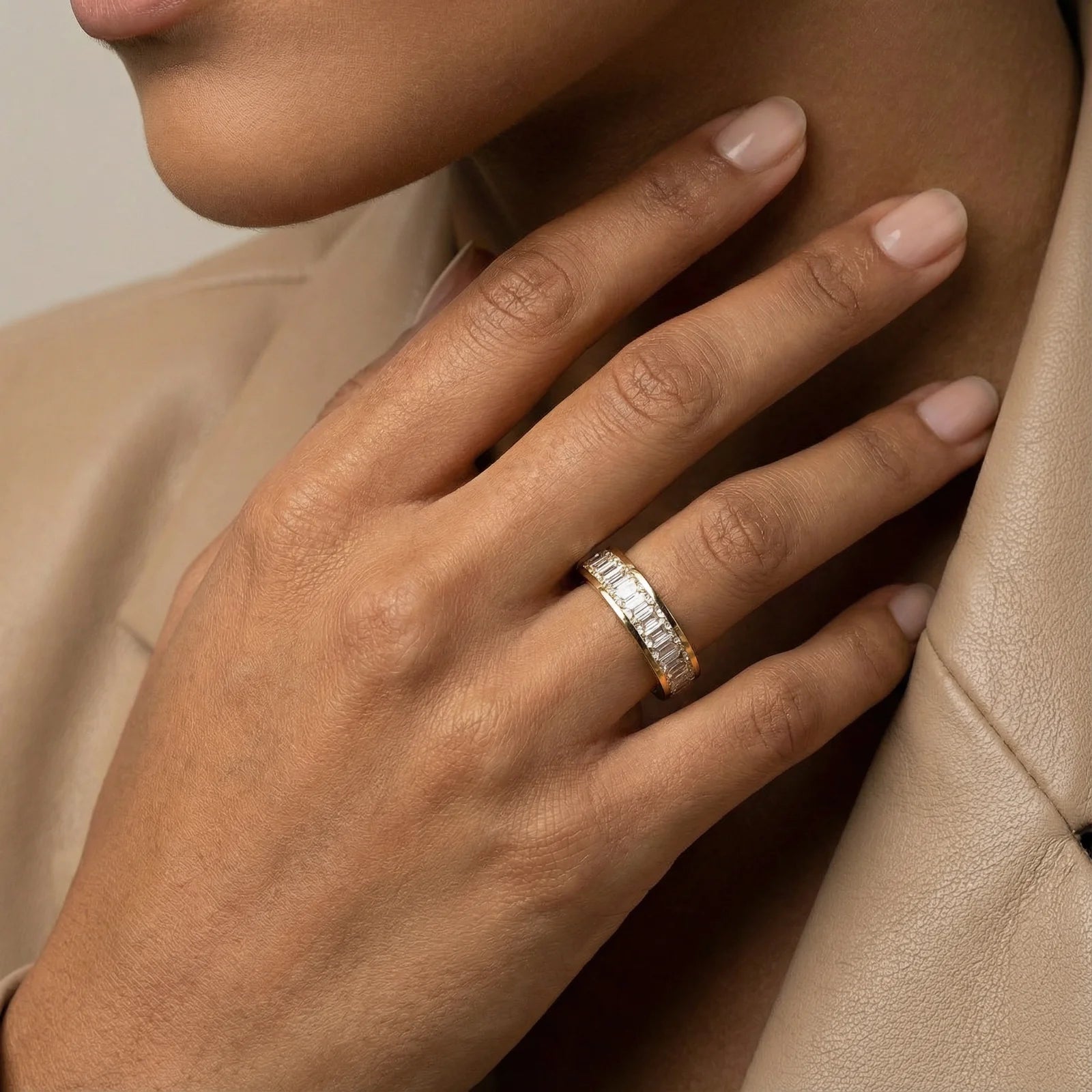 14K Gold Plated Crystal Empire Ring