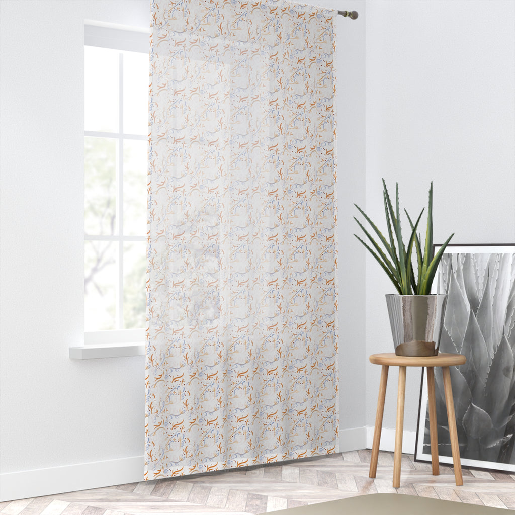 Floral Window Curtain - Modern Decor