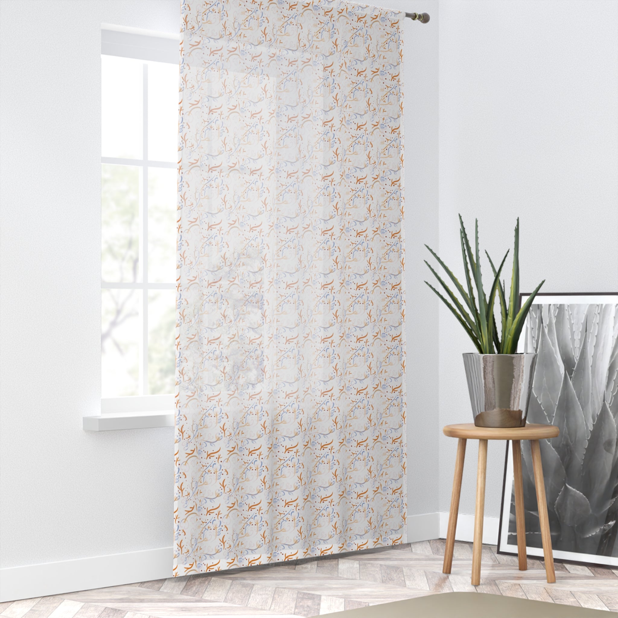 Floral Window Curtain - Modern Decor