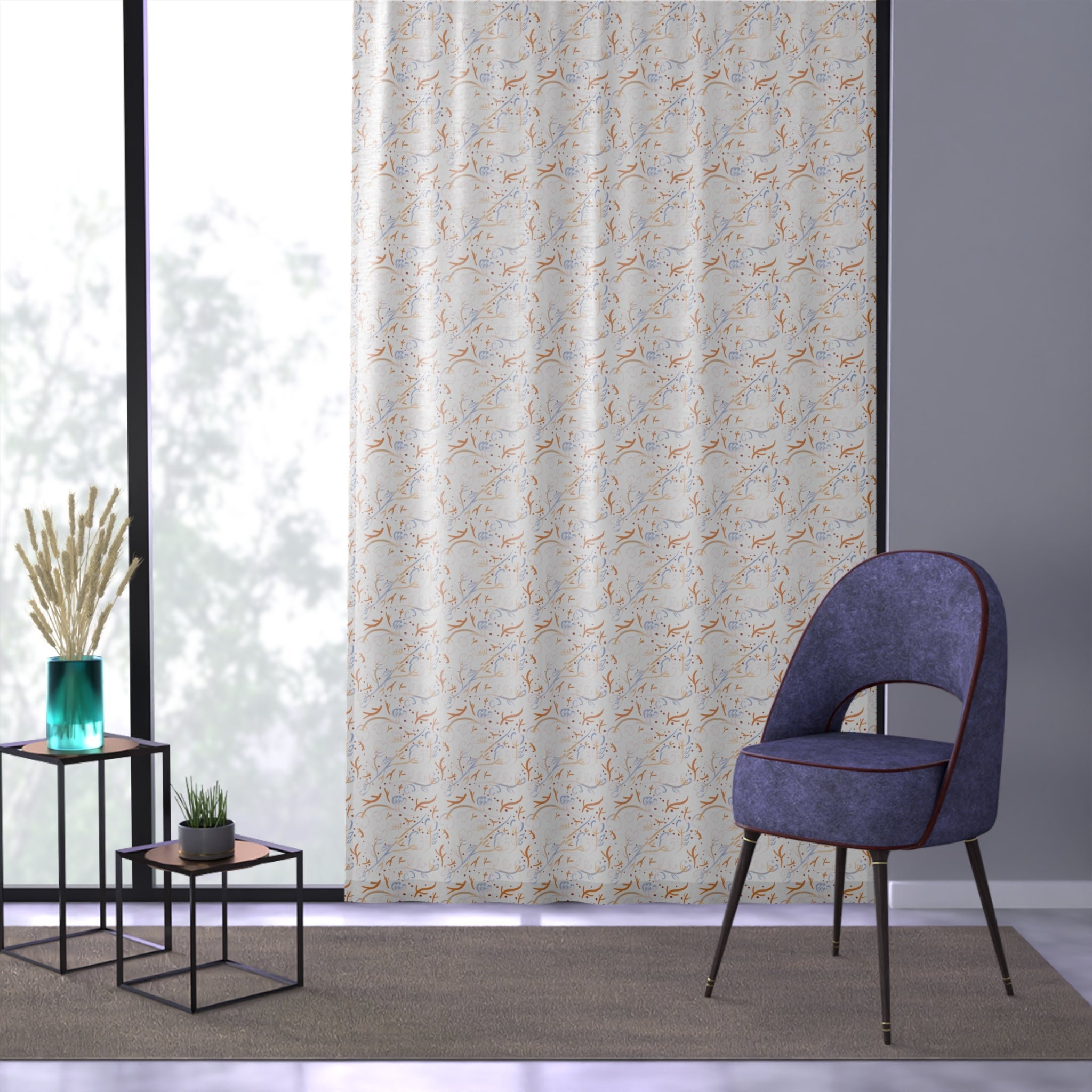 Floral Window Curtain - Modern Decor