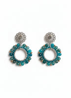 Handmade Trolleite Stone Beaded Hoop Earrings