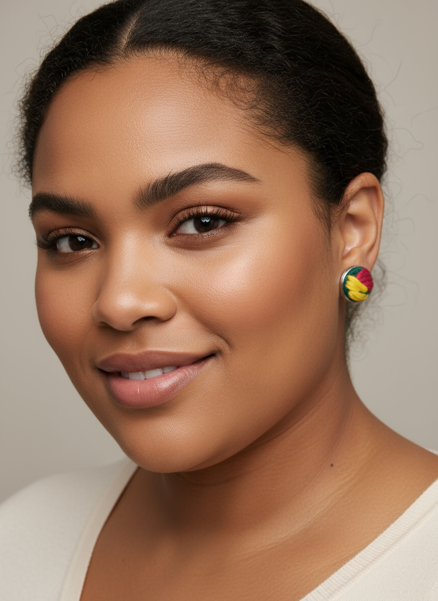 Heritage Embroidered Hypoallergenic Stud Earrings - A Must Have