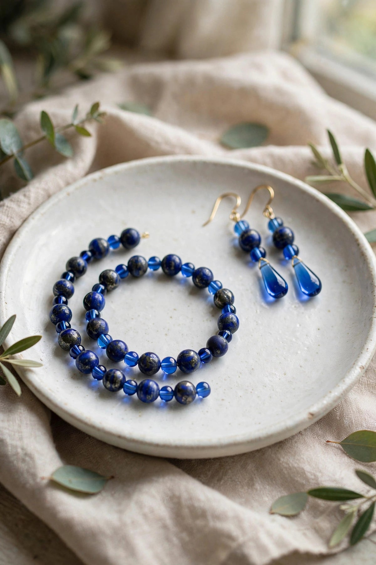 Midnight Lapis Beaded Set – Exclusive (Only 1 Made)