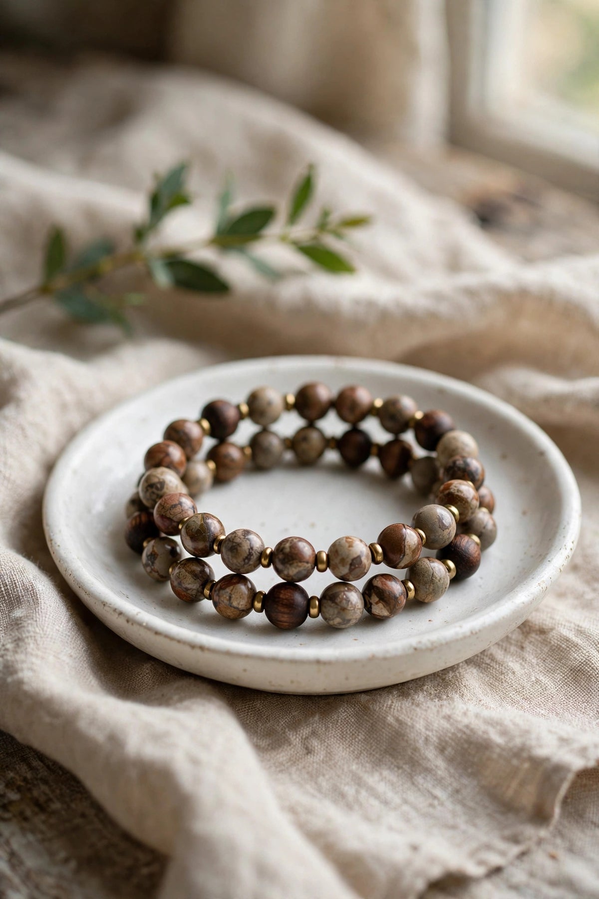 Warm Earth Jasper Beaded Bracelet – Exclusive (Only 1 Made)